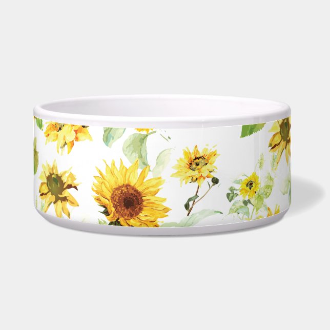 Watercolor Sunflower Bowl (Front)