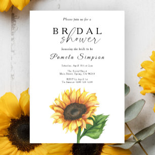 Watercolor Sunflower Bridal Shower Invitation