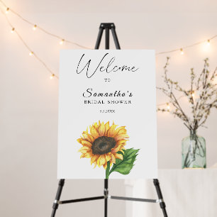 Watercolor sunflower Bridal shower welcome Foam Board