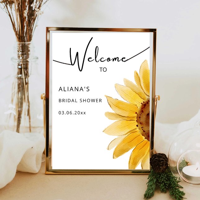 Watercolor Sunflower bridal shower welcome sign (Creator Uploaded)