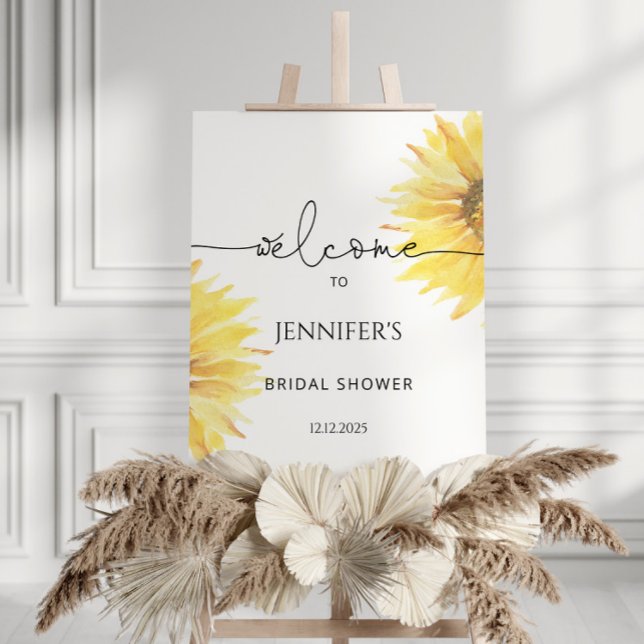 Watercolor Sunflower bridal shower welcome sign (Creator Uploaded)