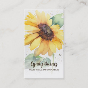 Watercolor Sunflower Business Card