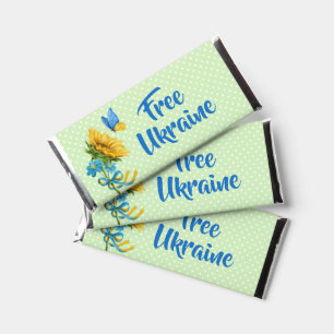 Watercolor Sunflower & Butterfly Free Ukraine Hershey Bar Favors