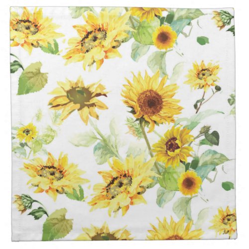 Watercolor Sunflower Cloth Napkin