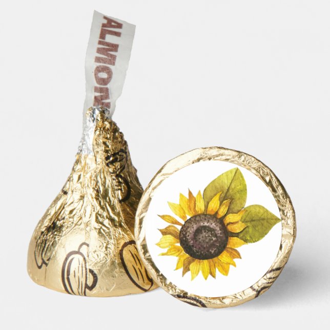 Watercolor Sunflower Custom  Hershey®'s Kisses® (Front)