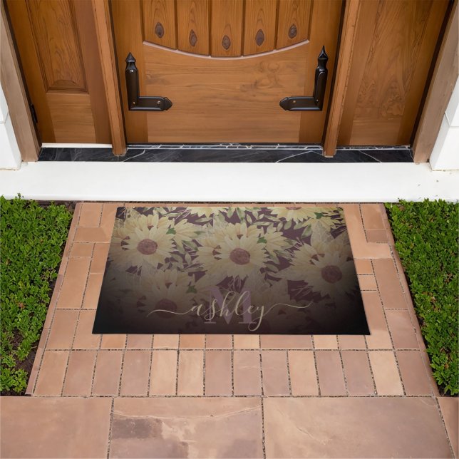 Watercolor Sunflower Doormat (Outdoor)