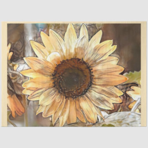 Watercolor Sunflower Elegant Collection Tissue Paper