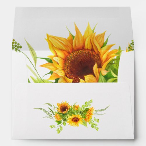 Watercolor Sunflower Envelope