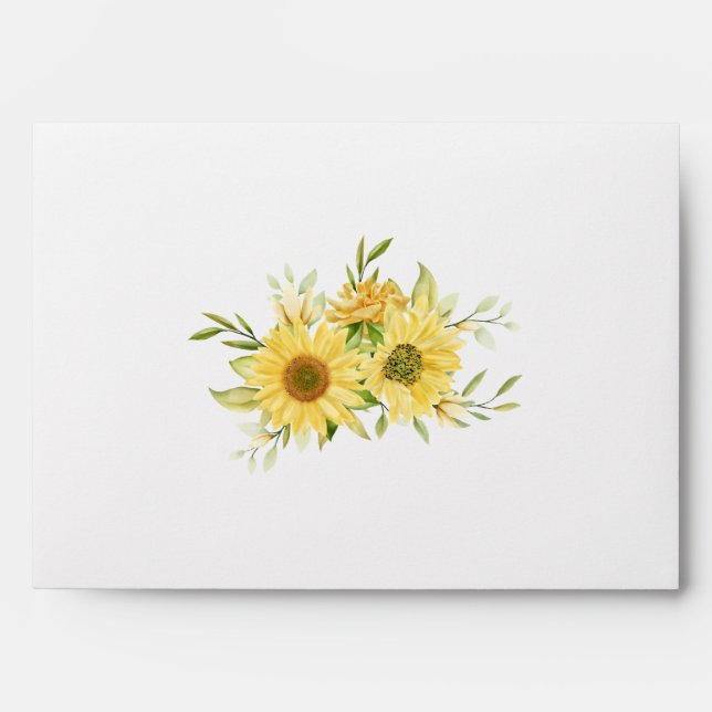Watercolor Sunflower  Envelope (Front)