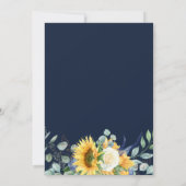 watercolor sunflower eucalyptus bridal shower invitation (Back)