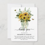 Watercolor Sunflower & Eucalyptus Symapthy Thank You Card