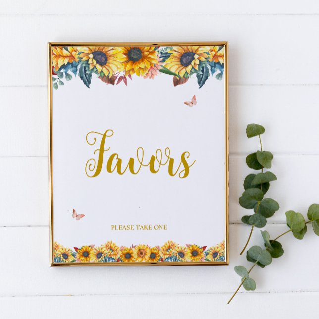 Watercolor Sunflower Favors Sign (Creator Uploaded)