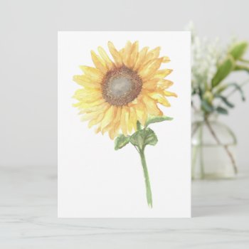 Watercolor Sunflower Flat Note Card by Eclectic_Ramblings at Zazzle
