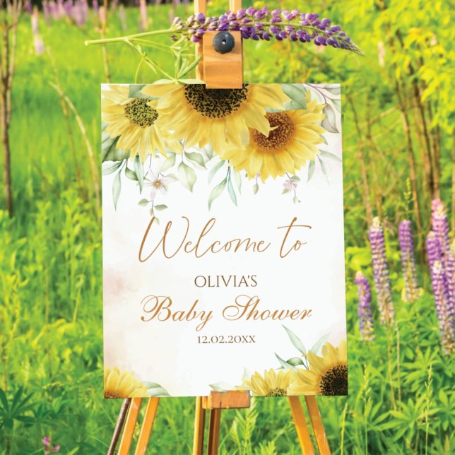 Watercolor Sunflower Floral Baby shower Birthday Foam Board (Creator Uploaded)