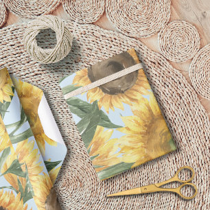 Watercolor Sunflower Flower Floral  Wrapping Paper