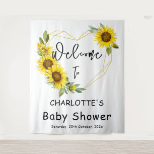 Watercolor Sunflower Frame Baby Shower Backdrop