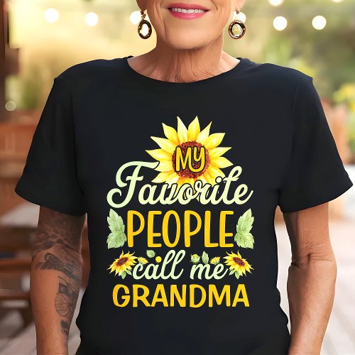 Watercolor Sunflower Grandma T_Shirt