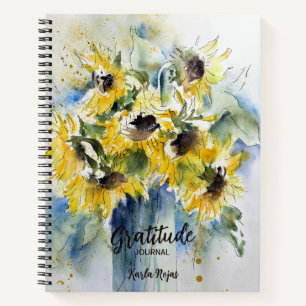 Watercolor Sunflower Gratitude Journal