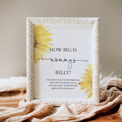 Watercolor sunflower how big is mommys belly game poster