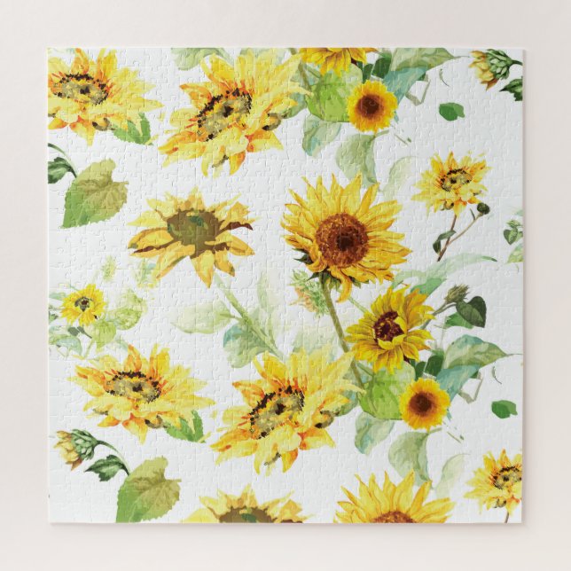 Watercolor Sunflower Jigsaw Puzzle (Vertical)