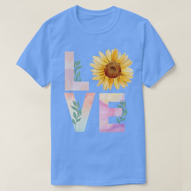 Watercolor Sunflower Lovers Premium T-Shirt (Design Front)