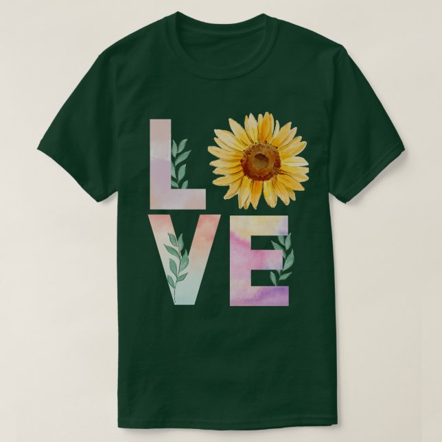 Watercolor Sunflower Lovers Premium  T-Shirt (Design Front)