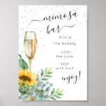 Watercolor Sunflower Mimosa Bar Sign at Zazzle