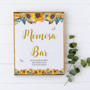Watercolor Sunflower Momosa Bar Sign