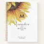 Watercolor Sunflower Monogram To-Do List Journal