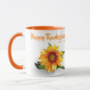 Watercolor sunflower mug