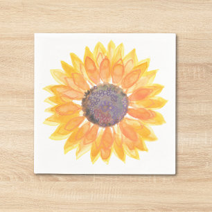 Watercolor Sunflower Napkins