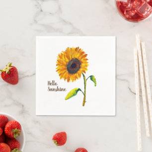 Watercolor Sunflower Napkins