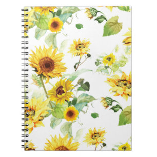 Watercolor Sunflower Notebook