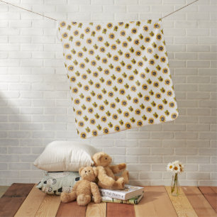 Watercolor Sunflower Pattern Baby Blanket