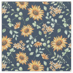 Watercolor Sunflower Pattern  Fabric