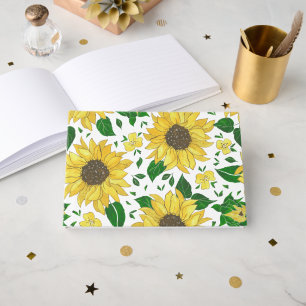 Watercolor Sunflower Pattern Guest Book