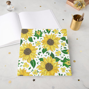 Watercolor Sunflower Pattern Guest Book