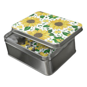 Watercolor Sunflower Pattern Jigsaw Puzzle