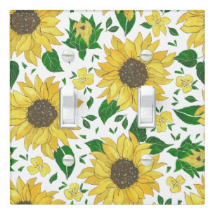 Watercolor Sunflower Pattern  Light Switch Cover