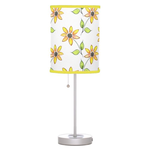 Watercolor Sunflower Pattern Table Lamp