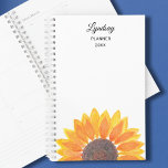 Watercolor Sunflower Personalized Planner<br><div class="desc">This floral planner is decorated with a yellow watercolor sunflower. Easily customizable with your name and year. Original Watercolor © Michele Davies.</div>