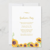 Watercolor Sunflower Photo Graduation Party Invite (Back)