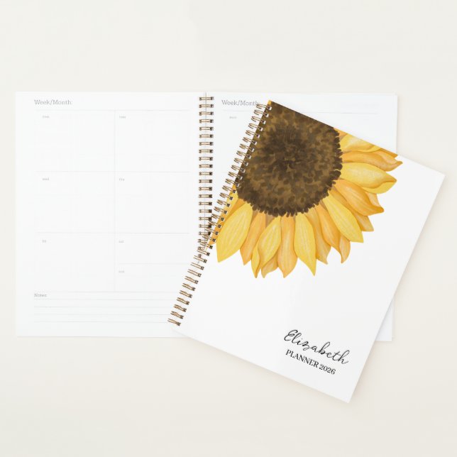 Watercolor Sunflower  Planner (Display)