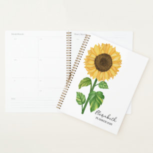 Watercolor Sunflower  Planner