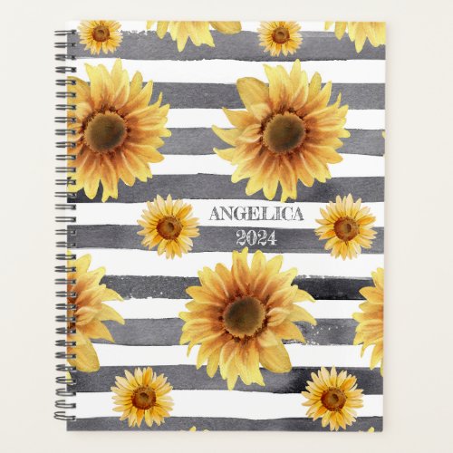 Watercolor Sunflower Planner