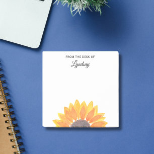 Watercolor Sunflower Post-it Notes