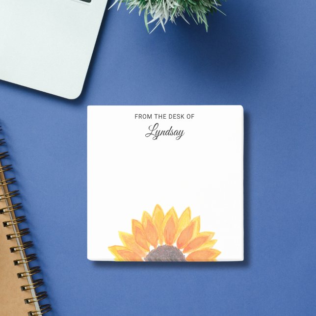 Watercolor Sunflower Post-it Notes (Creator Uploaded)