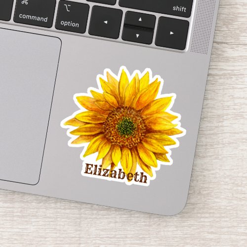 Watercolor sunflower Rustic flower Country Sticker
