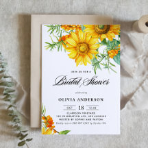 Watercolor Sunflower & Sea Buckthorn Bridal Shower