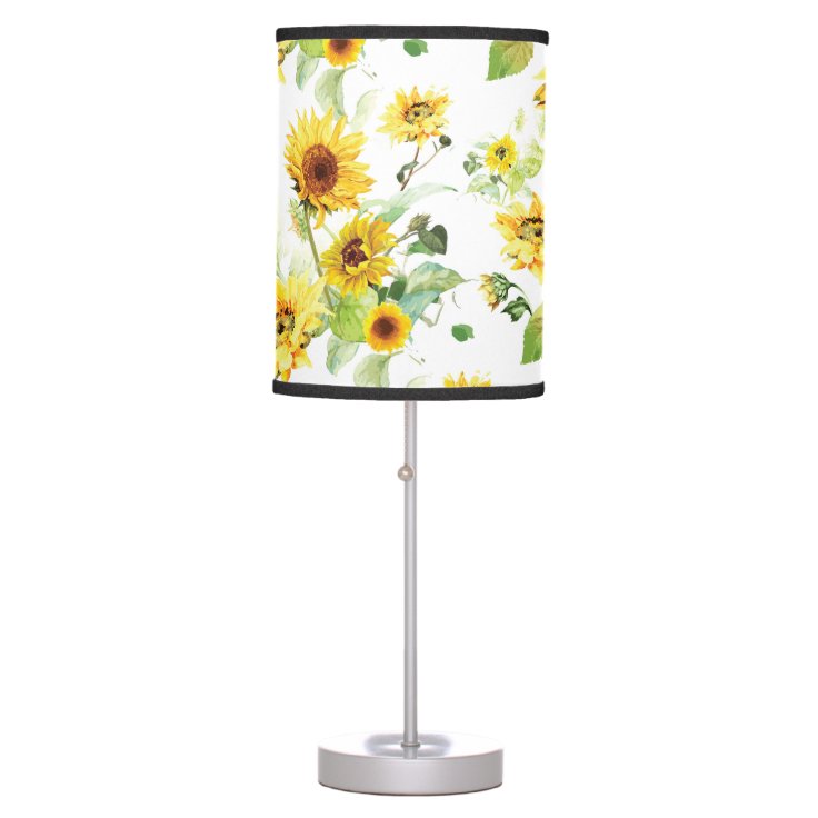 Watercolor Sunflower Table Lamp | Zazzle